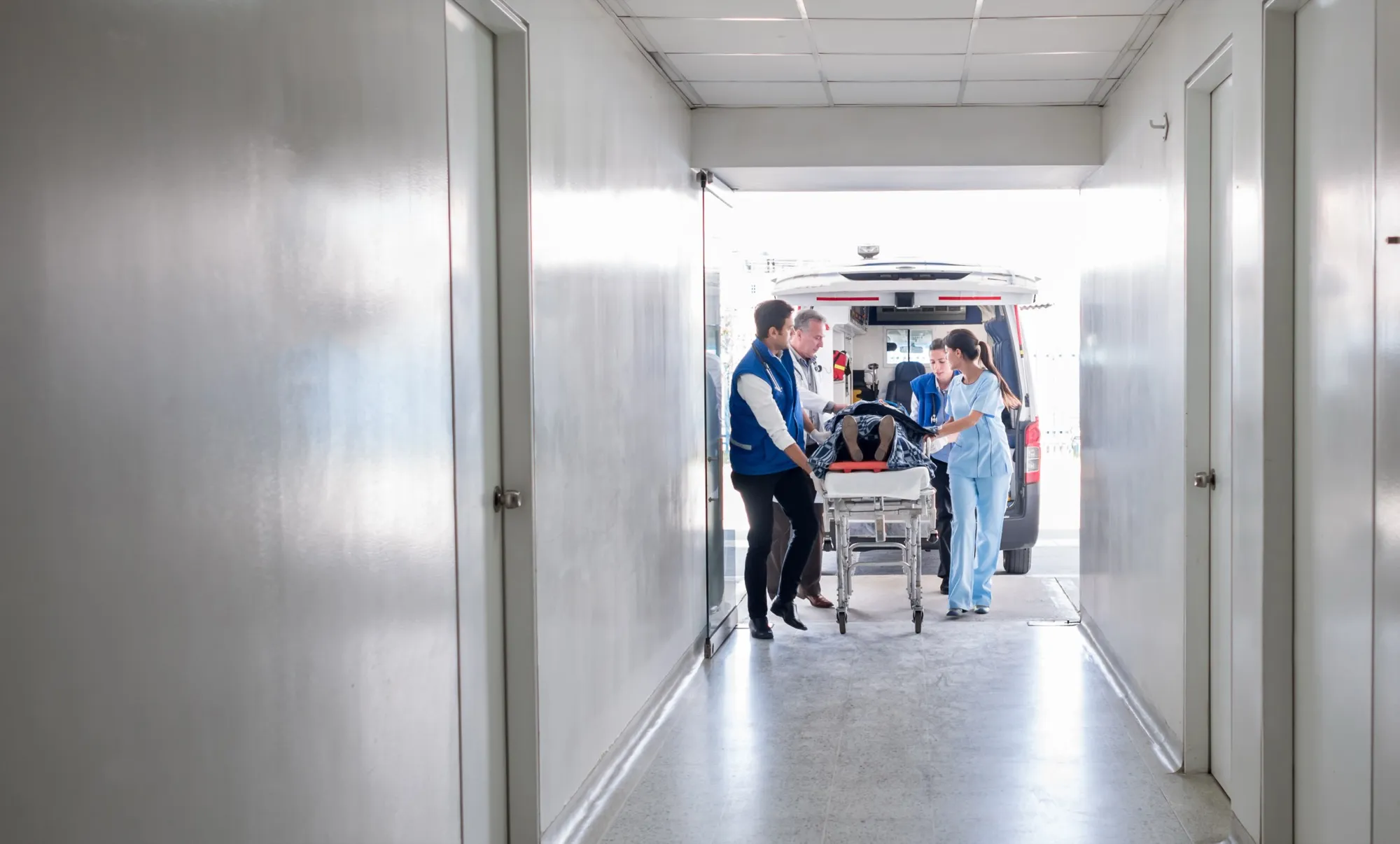 Patient transfer by ambulance supported by Future Focus Solutions equipment