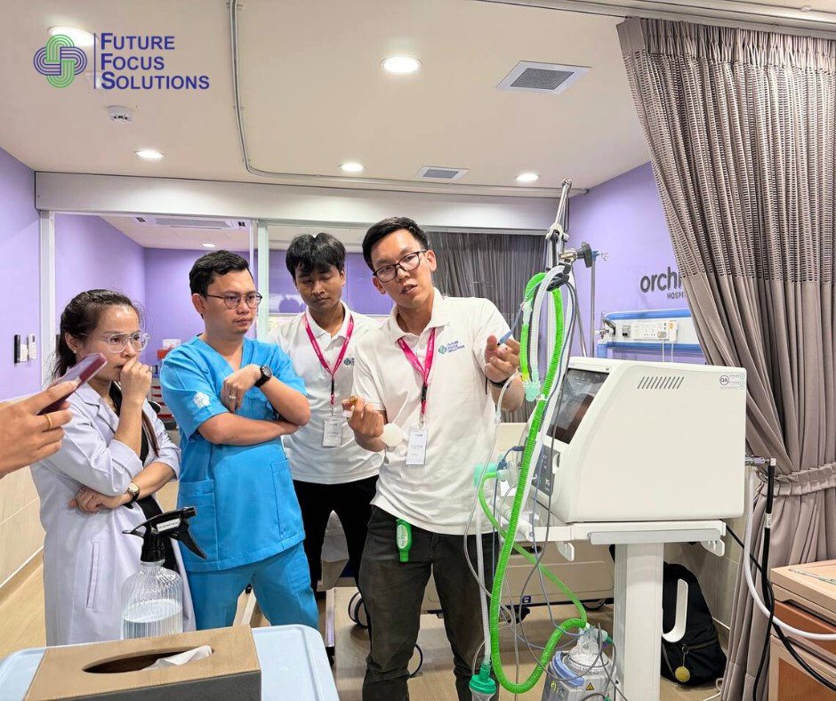 SLE6000H Infant Ventilator Training at Orchid Hospital in Phnom Penh
