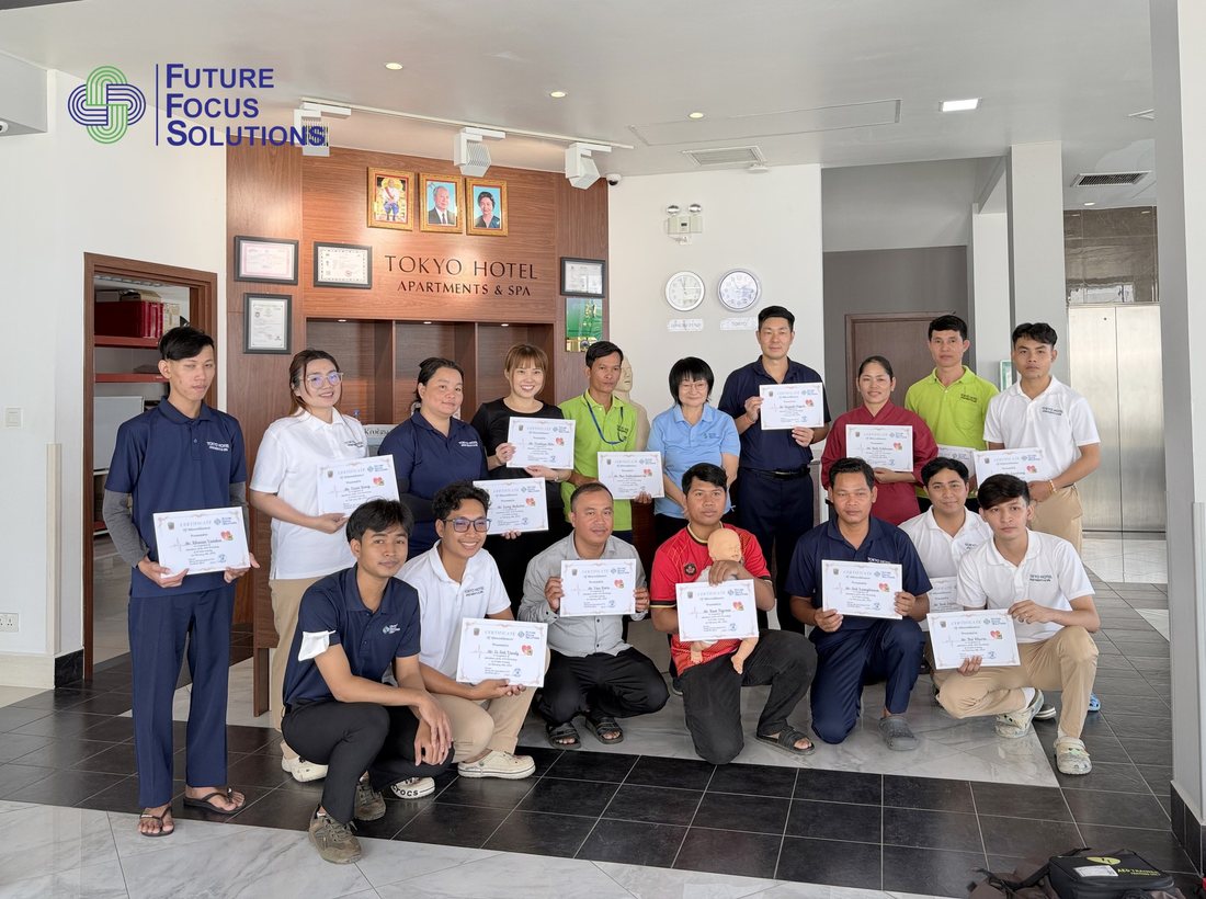 Workplace First Aid and AED Training for Tokyo Hotel Staff in Phnom Penh